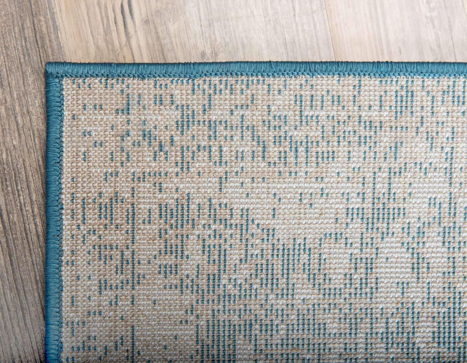 Unique Loom 3' 3 x 16' 5 Runner Sofia Blue Runner Rug