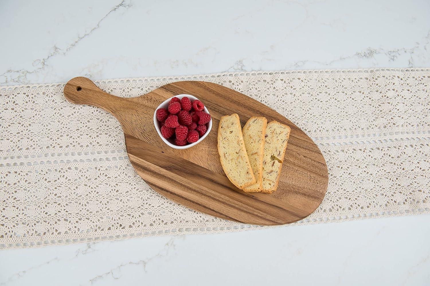 Acacia Wood Oblong Paddle Board Serving Tray