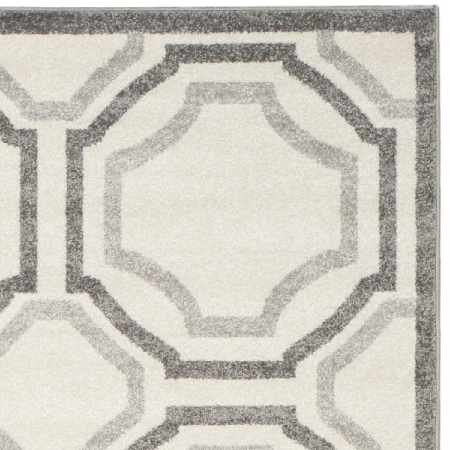 SAFAVIEH Amherst Winnie Geometric Area Rug, Ivory/Light Grey, 9' x 12'