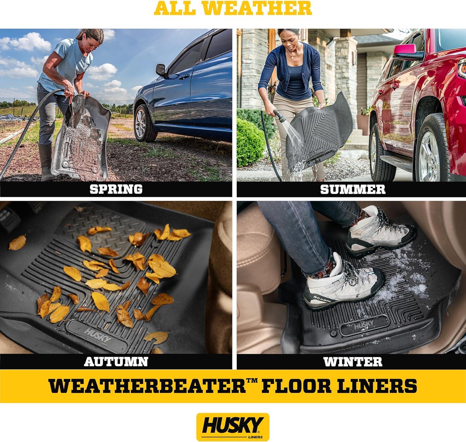 Husky Liners by RealTruck Weatherbeater Floor Mats Fits 2013-2017 Honda Accord Sedan Front & 2nd Row, 3-pc Tan-98483