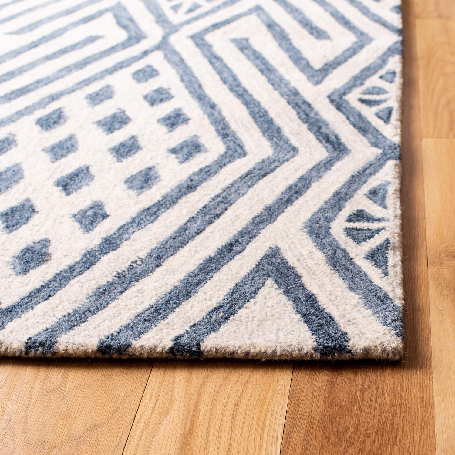 Micro-Loop MLP611 Hand Tufted Area Rug - Blue/Ivory - 8'x10' - Safavieh.
