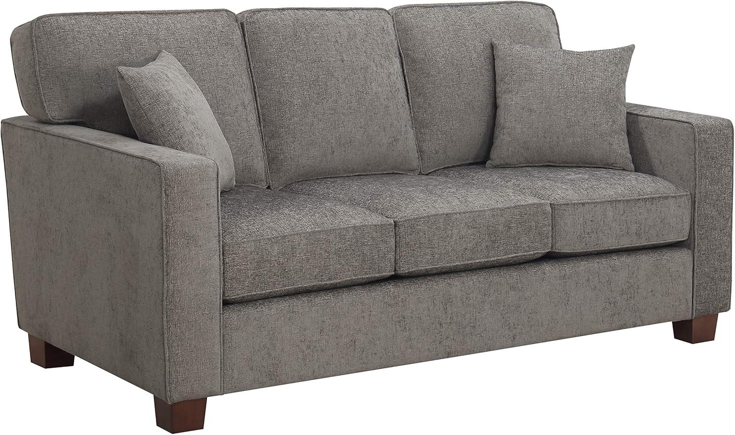 Russell 3 Seater Sofa in Taupe Gray Fabric 3 Cartons