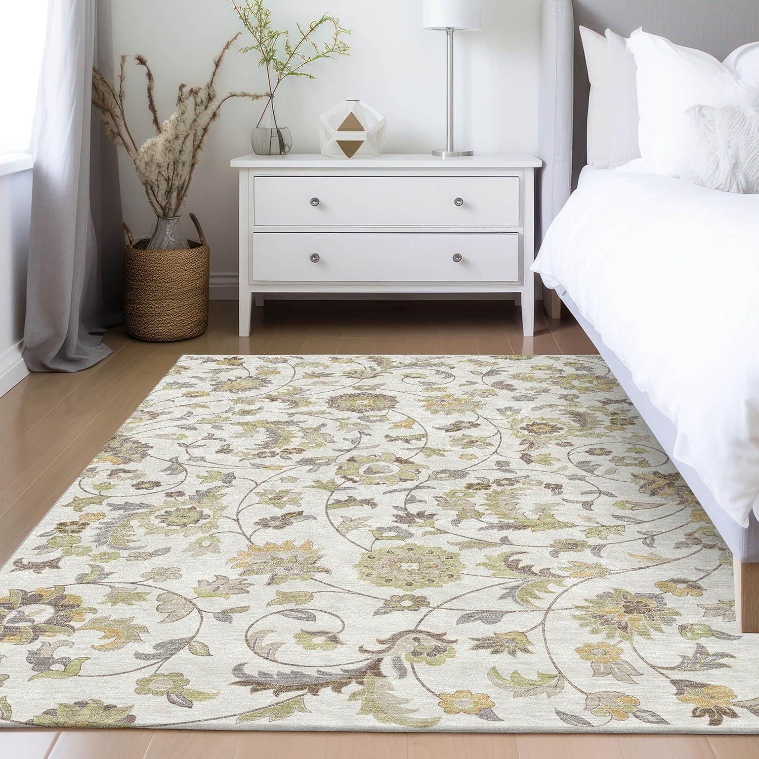 Machine Washable Indoor/Outdoor Chayden ACN1006 Ivory Rug