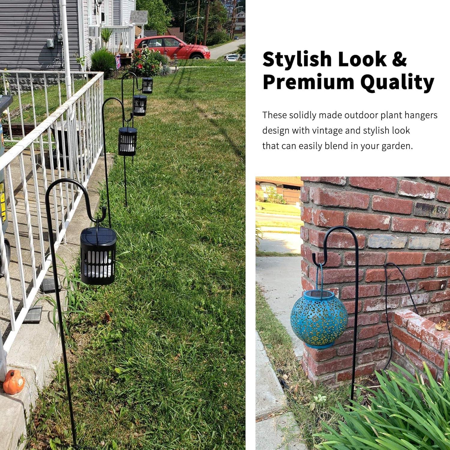 Shepherd-Hooks Adjustable for Bird-Feeder Lantern Plant-Hook Garden-Stake - Plant Stand Hanger for Outdoor Flower Basket, Bird Feeder Hanger Weddings Decor 2 45 Inch