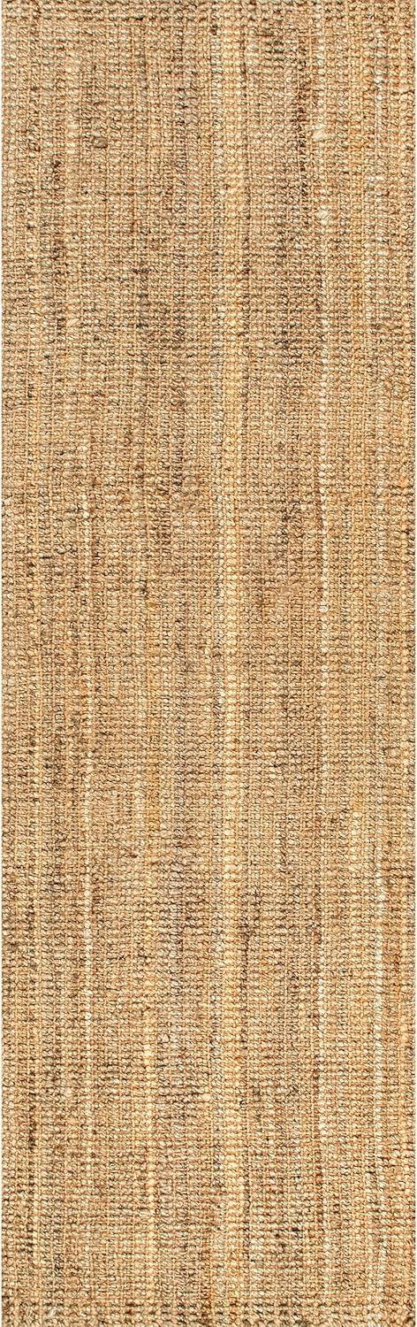 nuLOOM Ashli Solid Farmhouse Jute Area Rug, Runner 2' 6" x 8', Natural