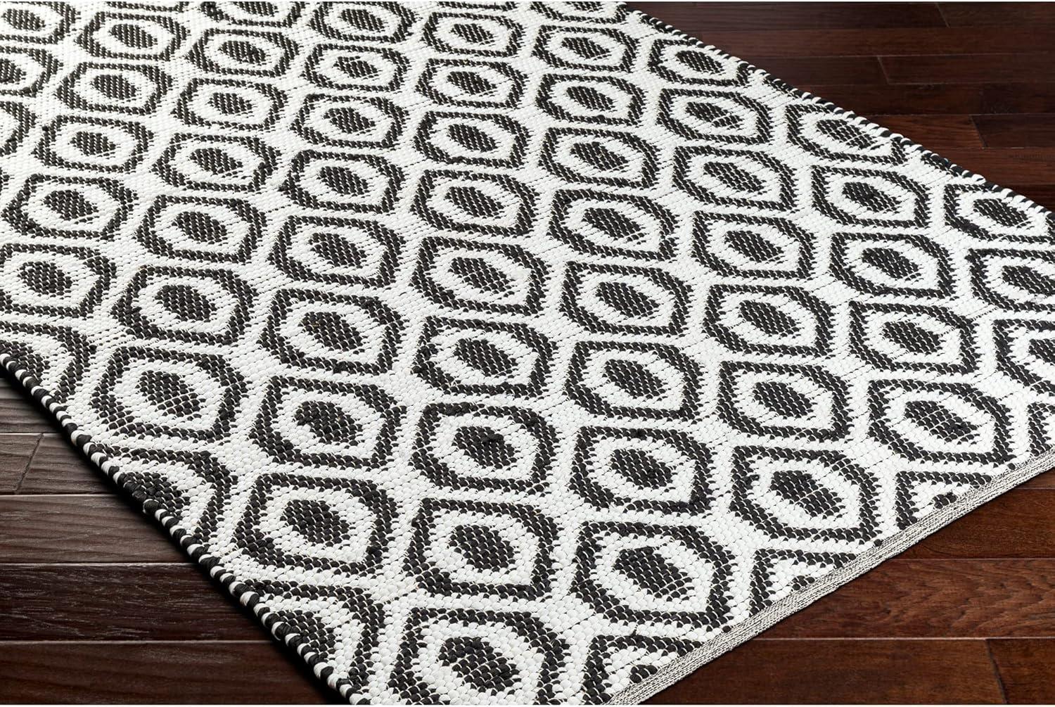 Addy Black, White Rug