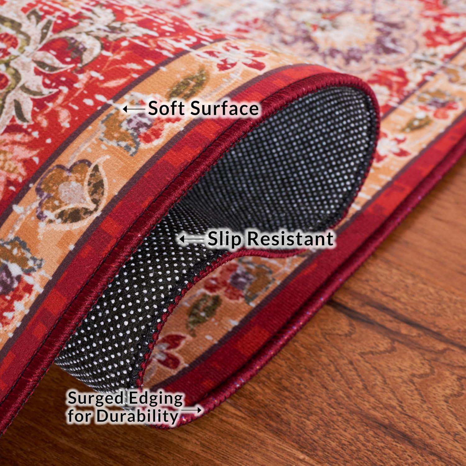 Tucson TSN131 Power Loomed Machine Washable Area Rug - Rust/Gold - 3'x5' - Safavieh.