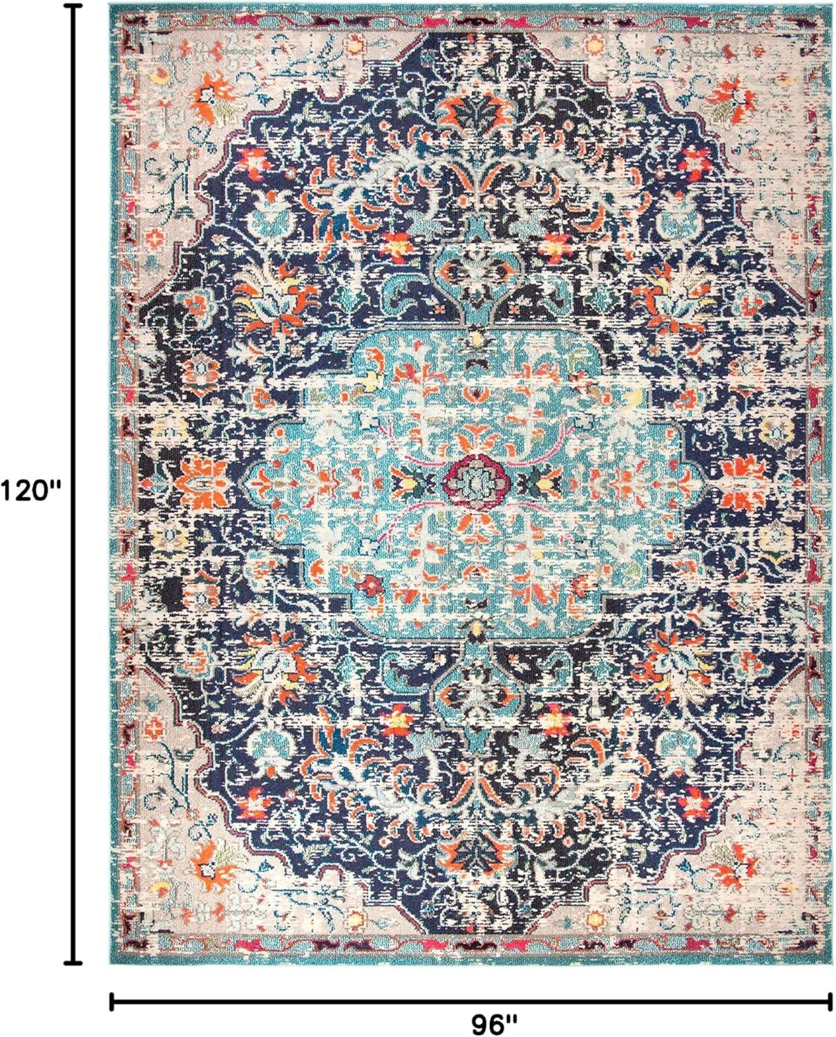 Madison MAD447 Power Loomed Indoor Area Rug - Black/Teal - 8'x10' - Safavieh