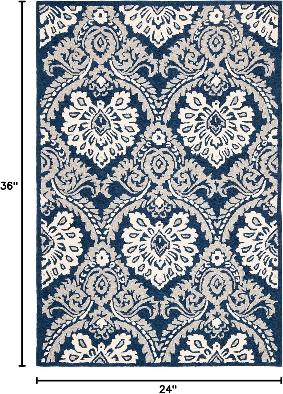 Blossom BLM106 Hand Tufted Indoor Accent Rug - Blue/Ivory - 2'x3' - Safavieh