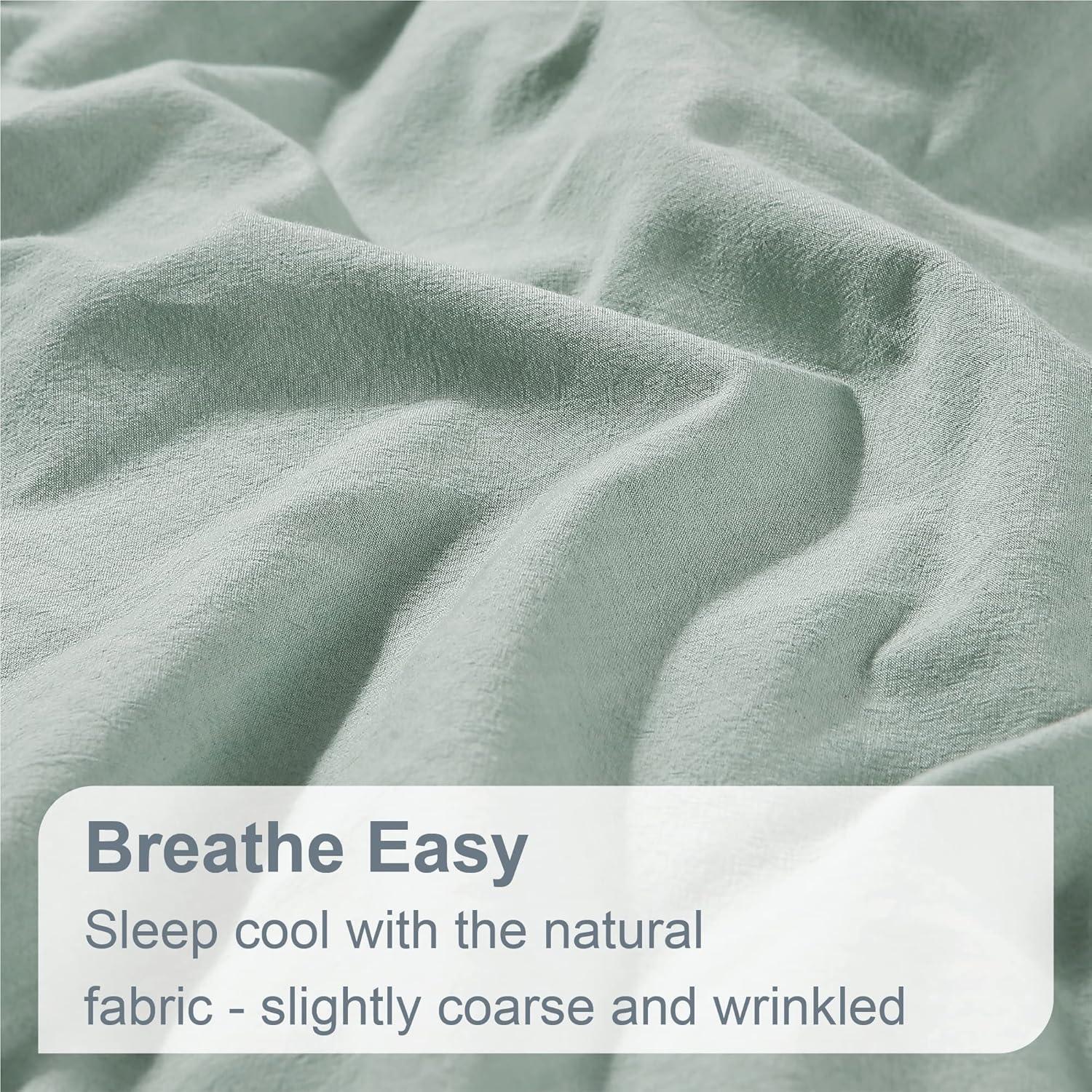 Swift Home 100% Cotton Crinkle Washed Duvet Cover Set