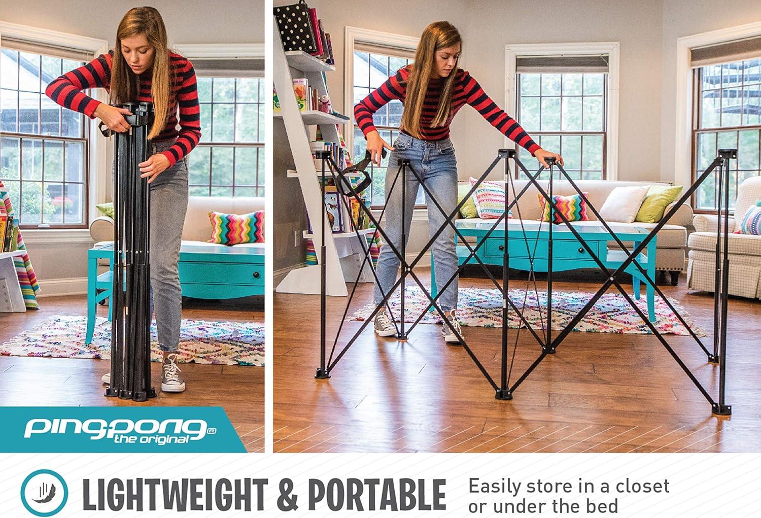 Ping-Pong Pop up Foldable Indoor Table Tennis Table with Paddles and Balls (19mm Thick)