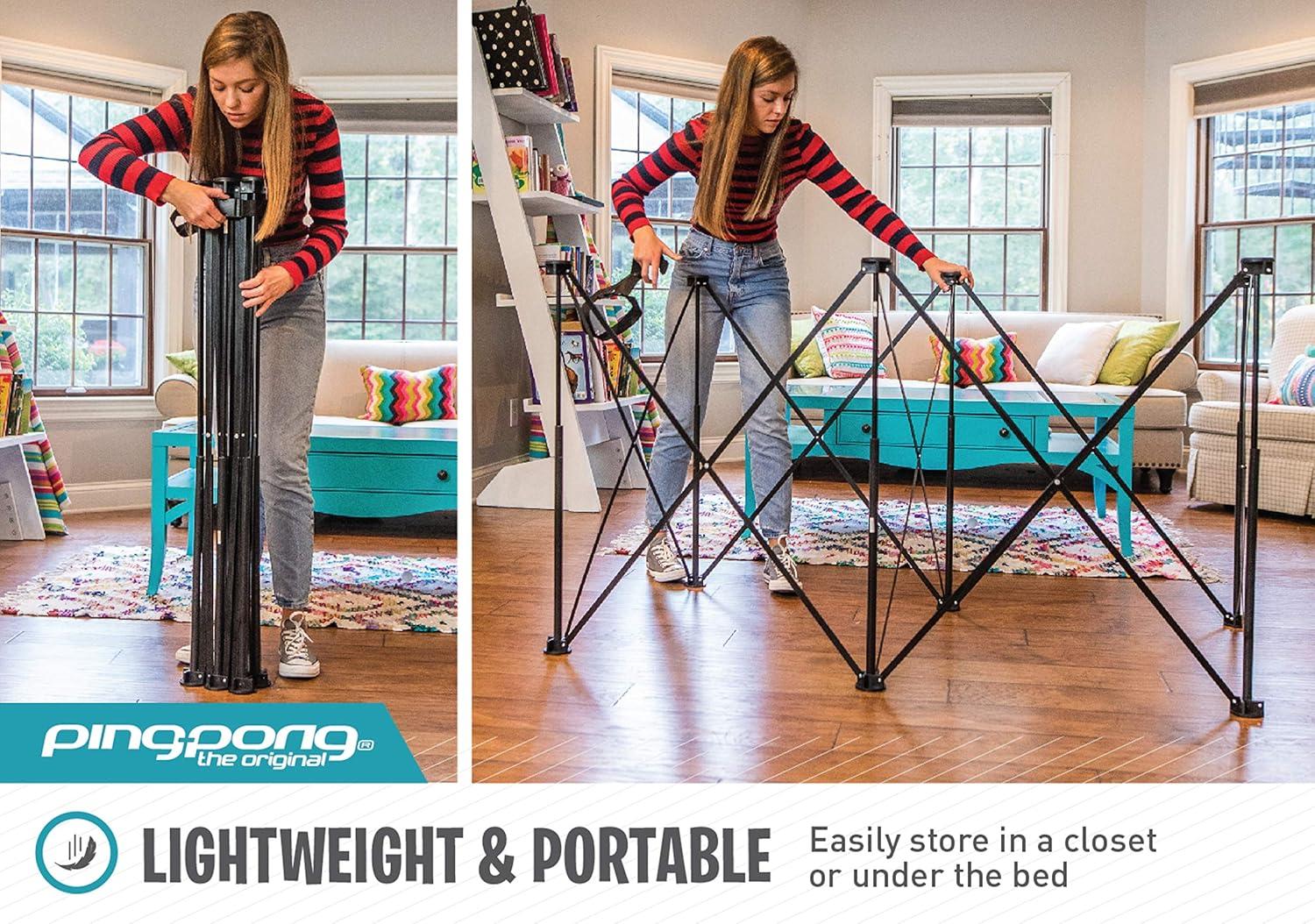 Ping-Pong Pop up Foldable Indoor Table Tennis Table with Paddles and Balls (19mm Thick)