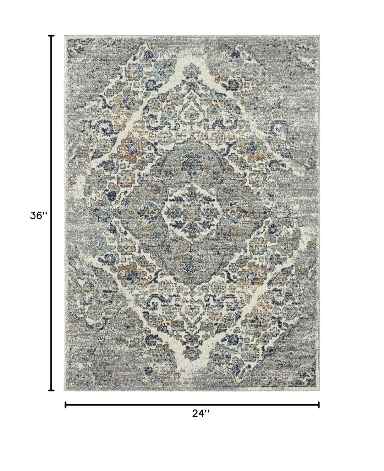 Luxe Weavers Victoria Collection Cream 4x5 Floral Area Rug