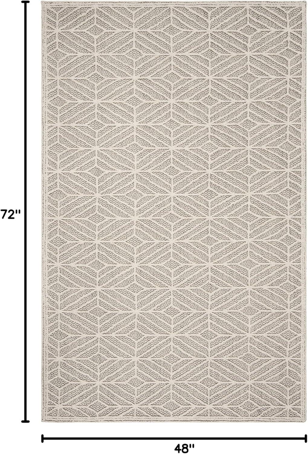 Trace TRC212 Hand Tufted Area Rug - Ivory/Black - 4'x6' - Safavieh.