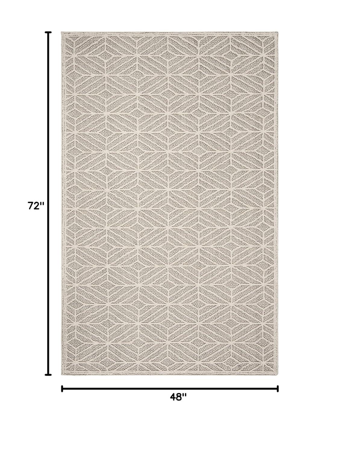 Trace TRC212 Hand Tufted Area Rug - Ivory/Black - 4'x6' - Safavieh.