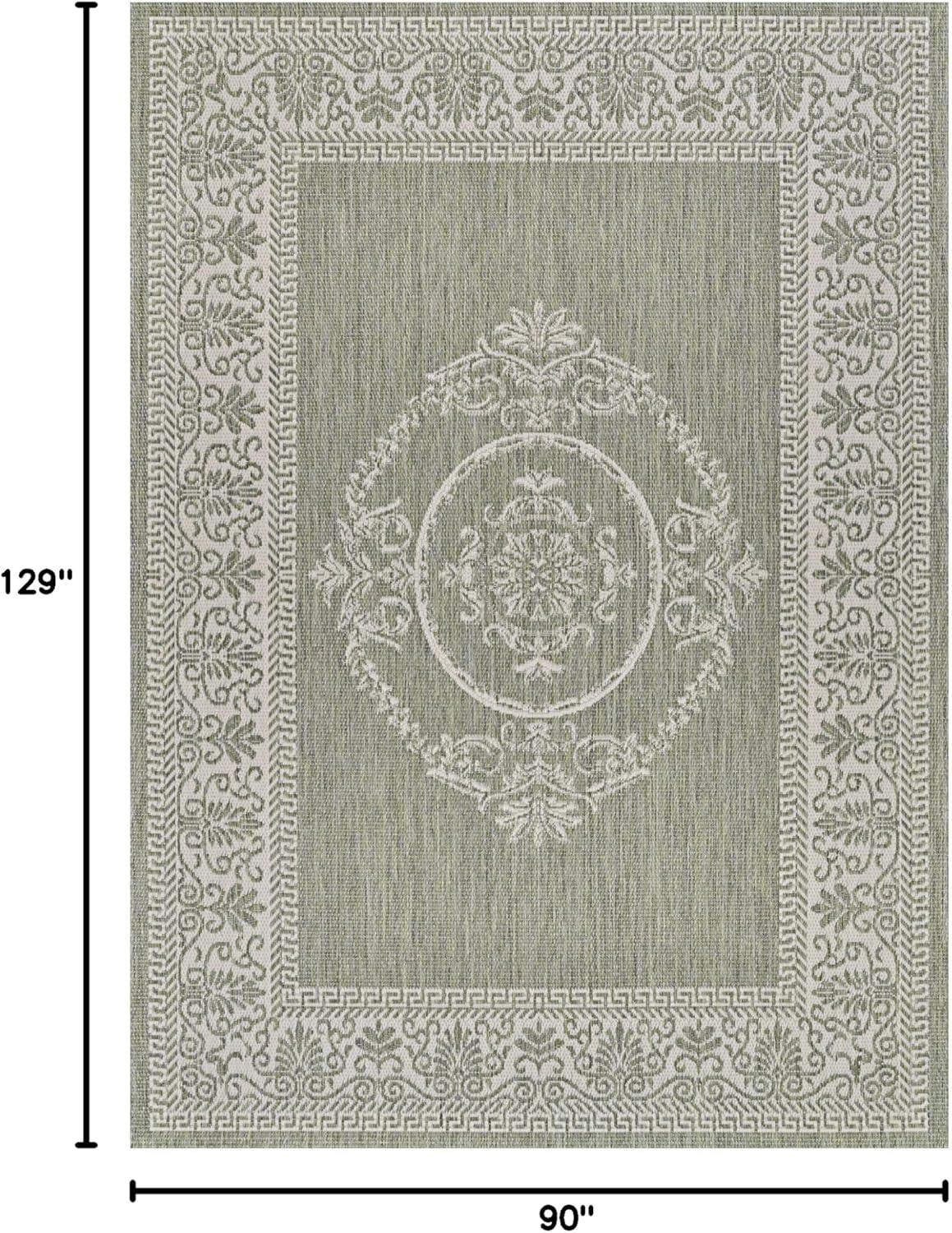 Couristan Recife Antique Medallion Area Rug, 7'6" x 10'9", Black-Cocoa