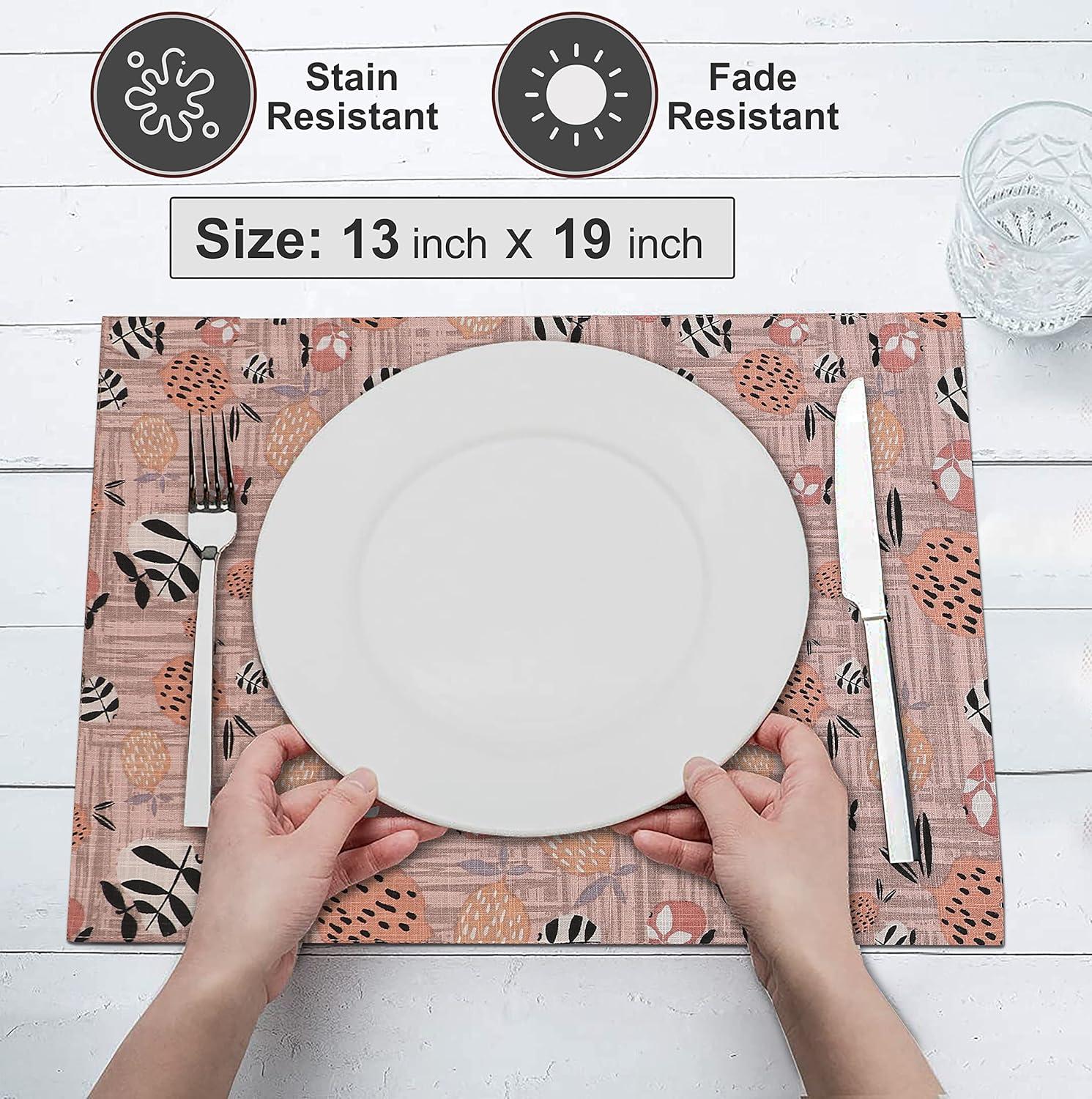 Ruvanti Dining Table Rectangle Placemats 100% Cotton Multi Pattern 13x19 Inches (Set of 6)