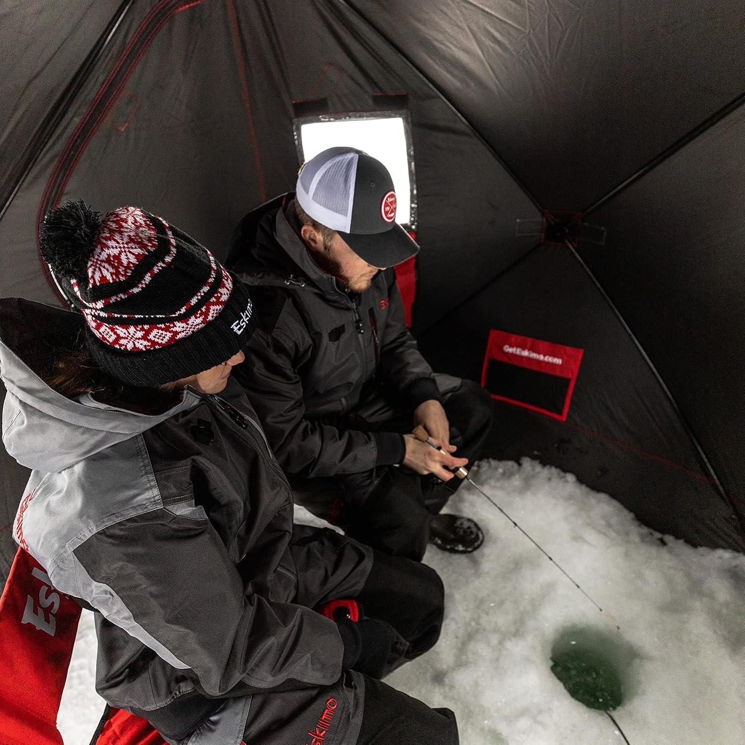 Eskimo FatFish™ 949, Pop-up Portable Ice Shelter, Red/Black, 3-4 Person Capacity, FF949