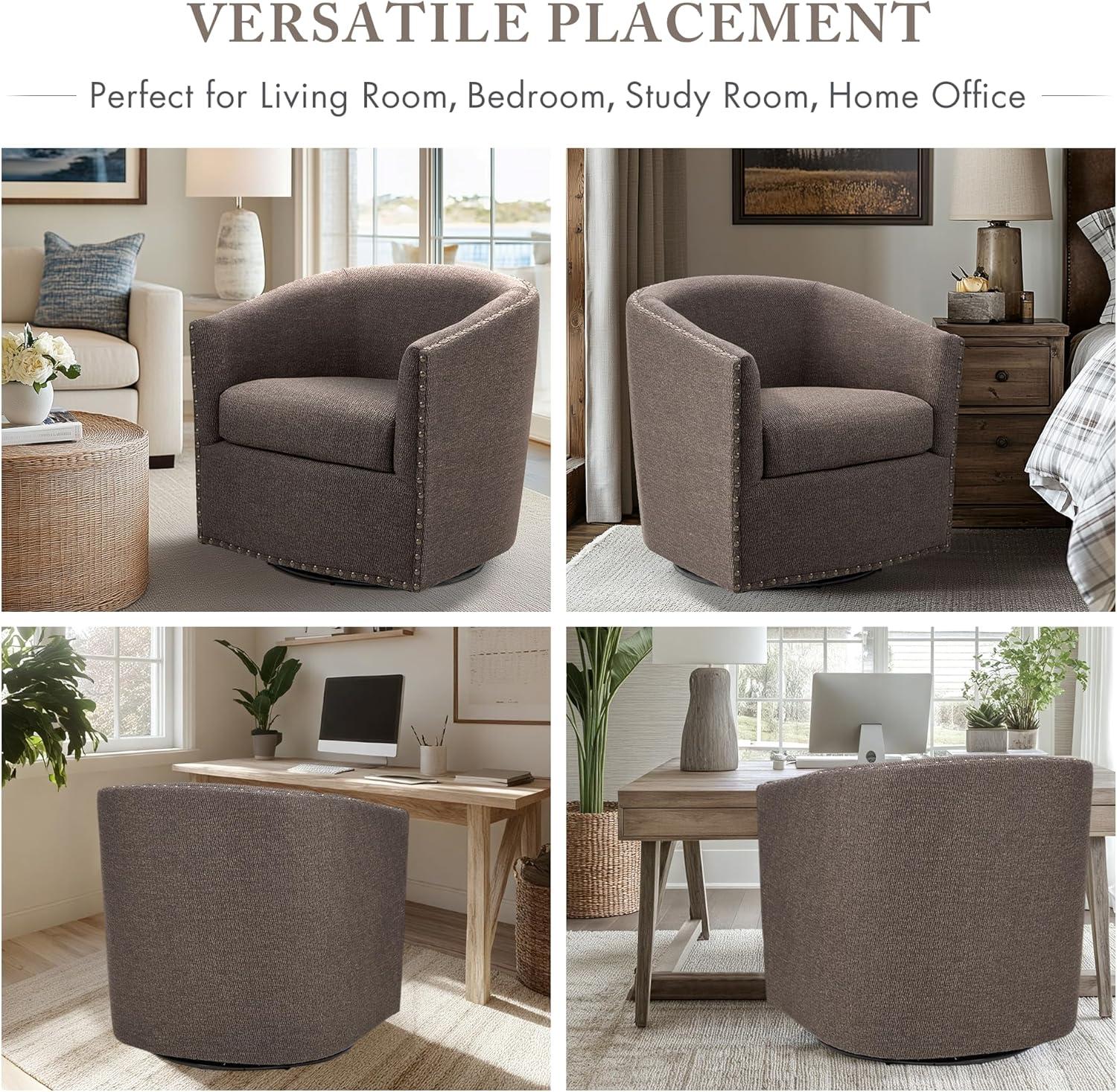 George Oliver Swivel Chair, Barrel Chair, Accent Chair, Living Room Single Chair