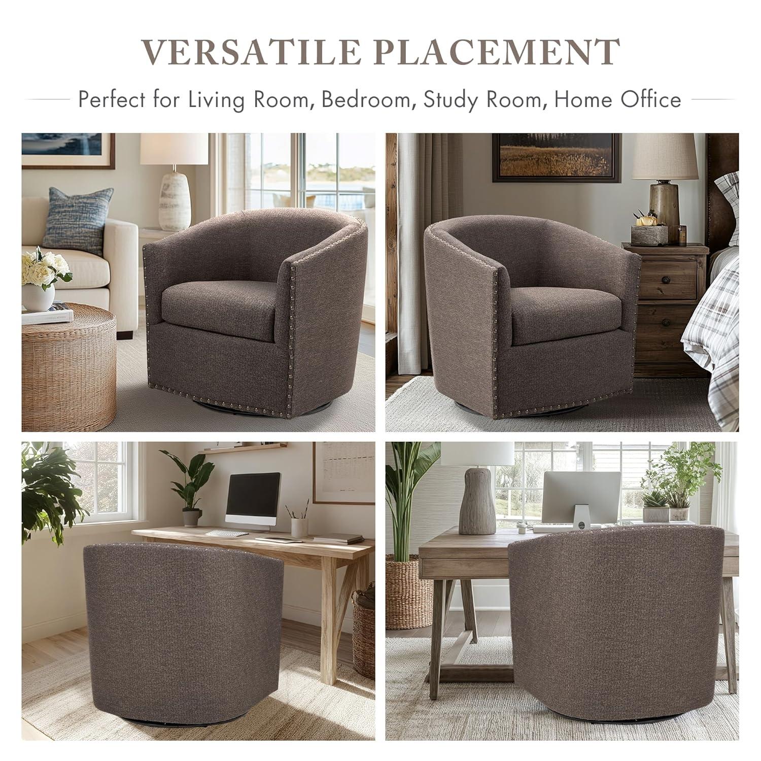 George Oliver Swivel Chair, Barrel Chair, Accent Chair, Living Room Single Chair