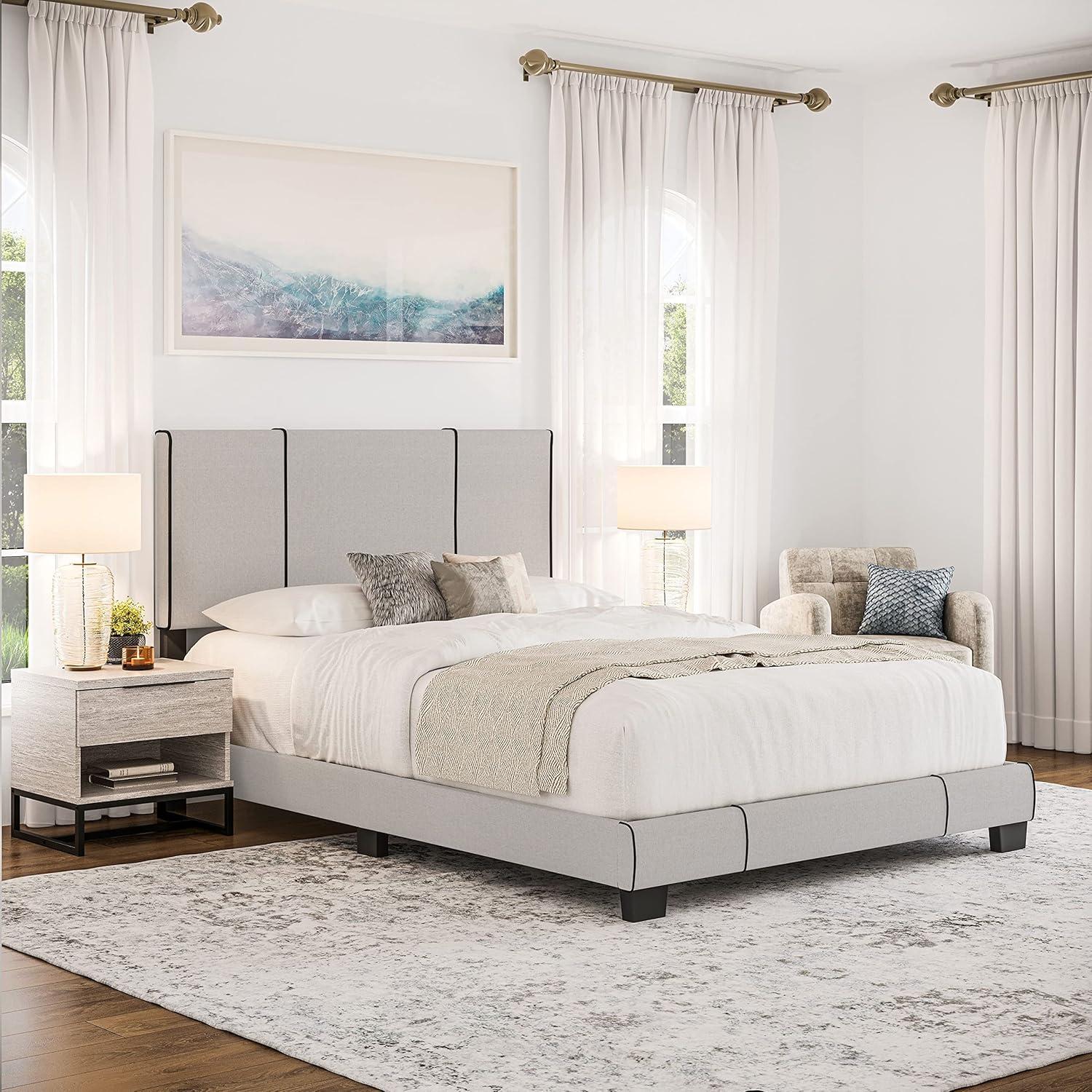 Boyd Sleep Lucena Upholstered Linen Platform Bed