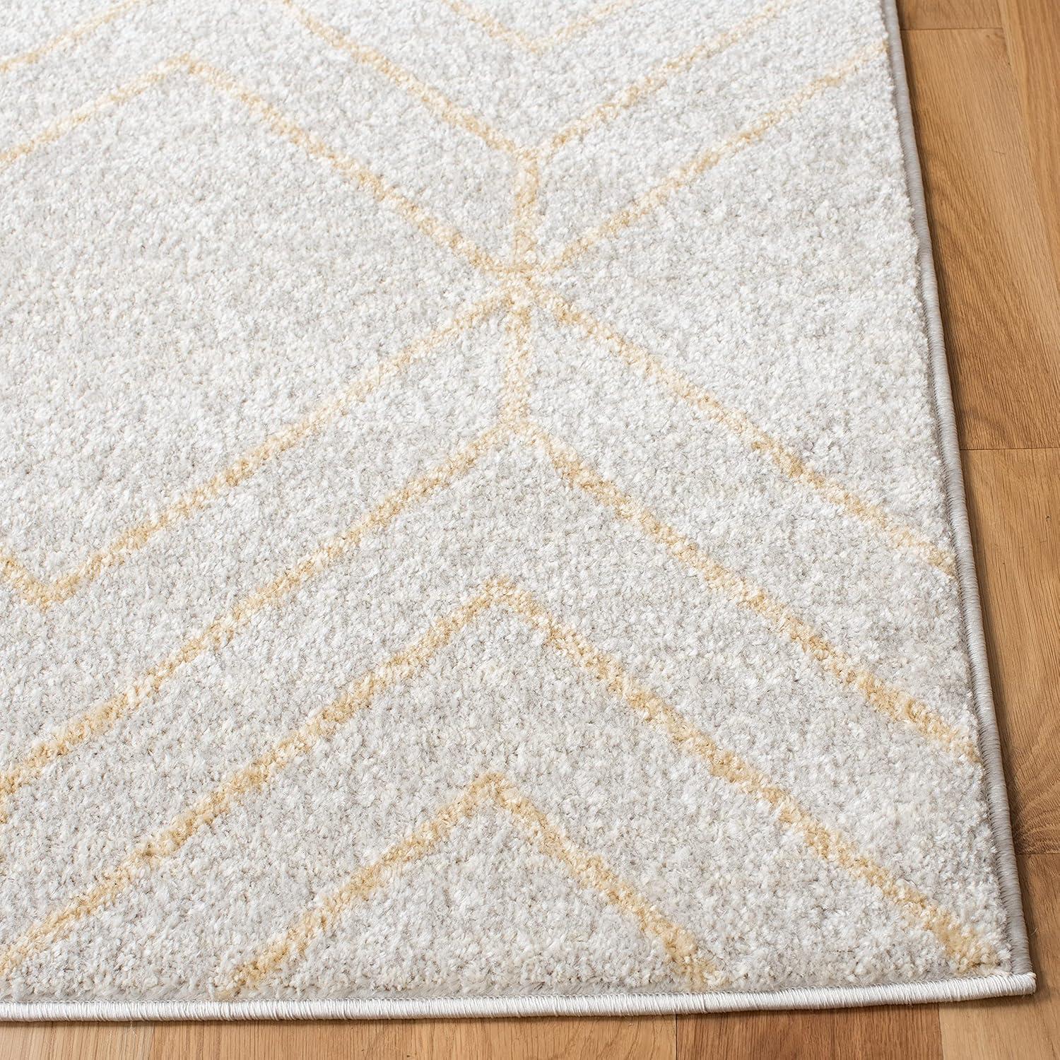 SAFAVIEH Adirondack Caitriona Geometric Area Rug, Ivory/Gold, 9' x 12'