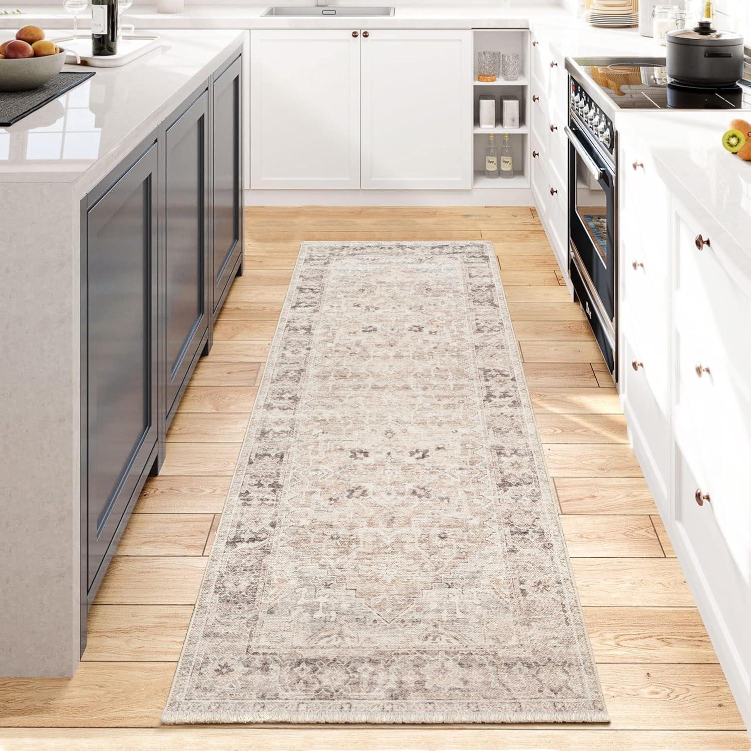 Nuloom Davi Faded Spill Proof Treated Pet Friendly Premium Machine Washable Area Rug, 9' x 12', Stone
