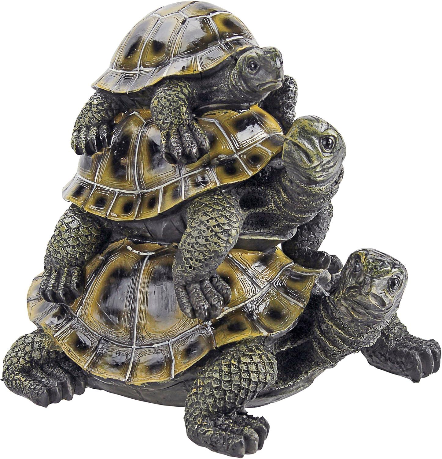 Three's A Crowd Stacked Turtle Statue