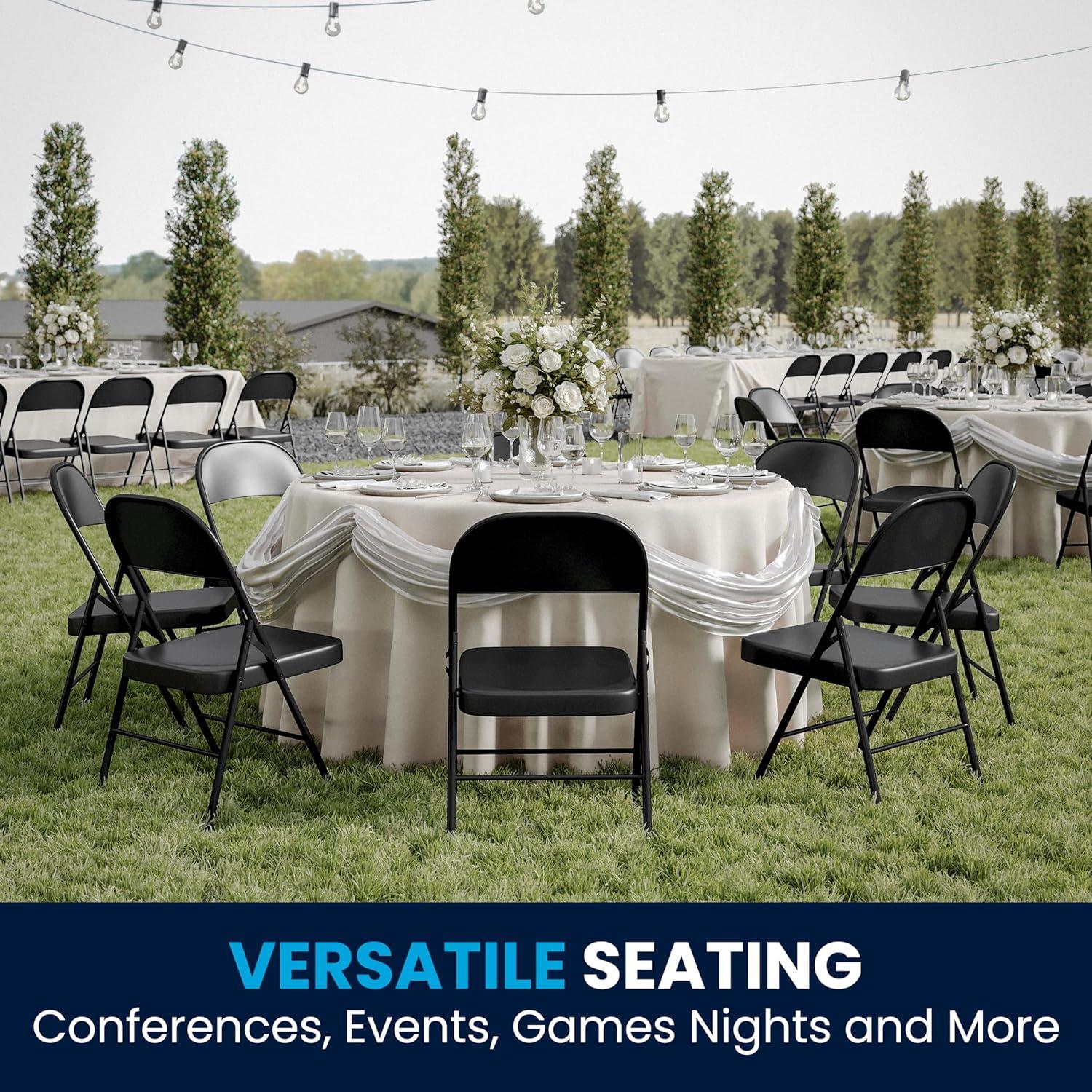 Flash Furniture HERCULES Series Double Braced Black Metal Folding Chair