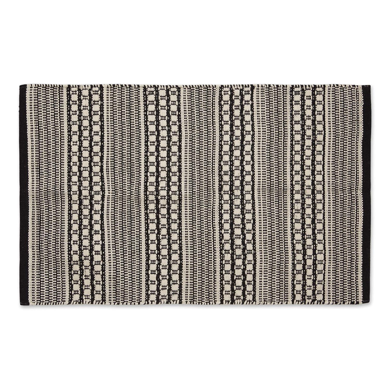 Design Imports Modern Dobby Stripe - Black - 2 Ft 6 In X 6 Ft