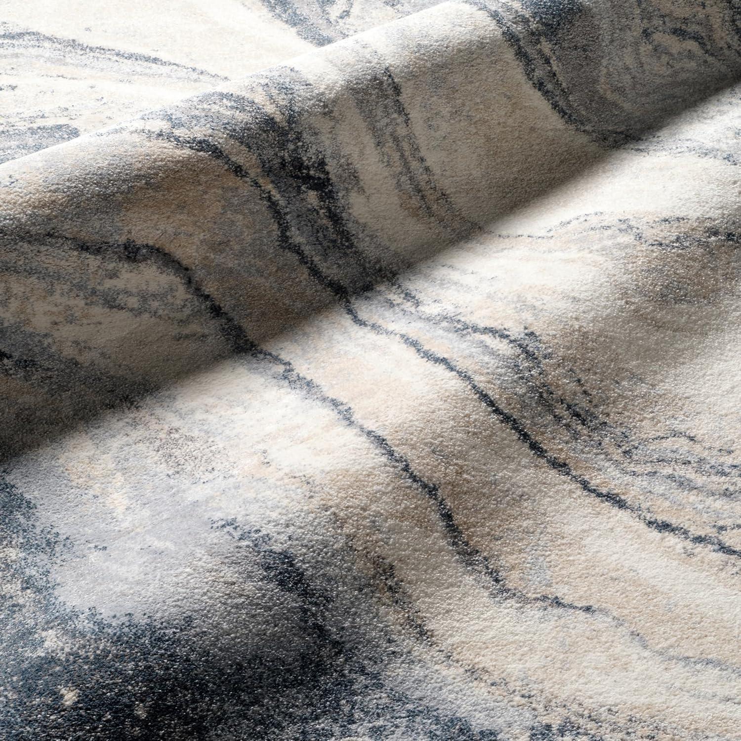 3'x10' Vibe by Orion Abstract Area Rug Blue/Light Gray - Jaipur Living: High Pile Runner, Vintage Style, Indoor Use