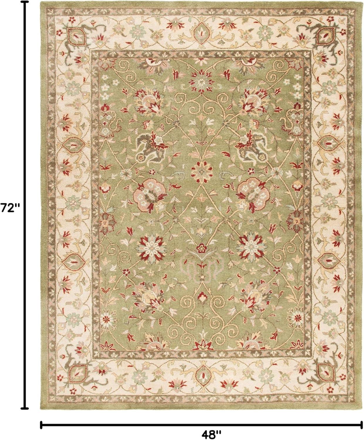 SAFAVIEH Antiquity Lilibeth Traditional Floral Wool Area Rug, Sage, 4' x 6'