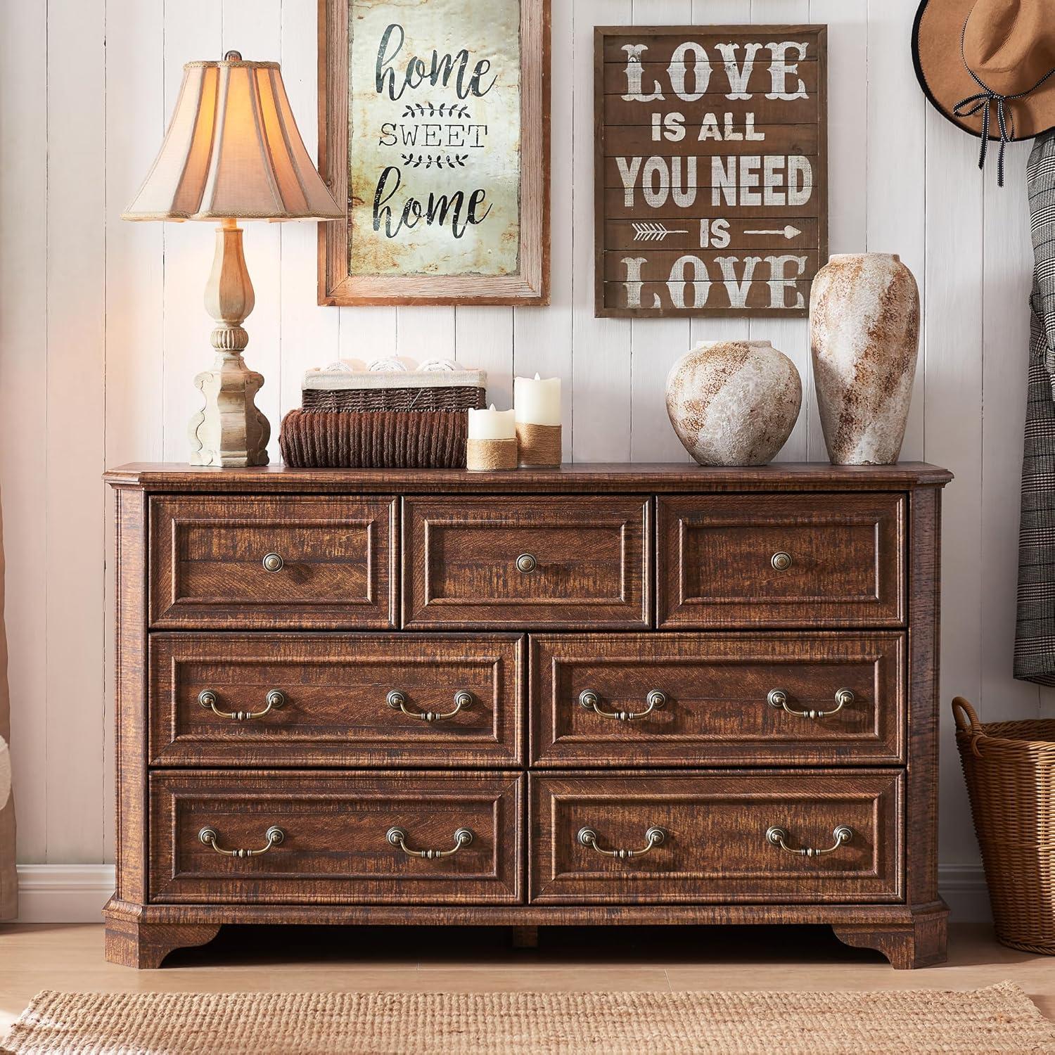 Laurel Foundry Modern Farmhouse® Theron Farmhouse 5 Drawer Bedroom Dresser, Wood Tall Chest of Drawers, Closet Storage for Bedroom