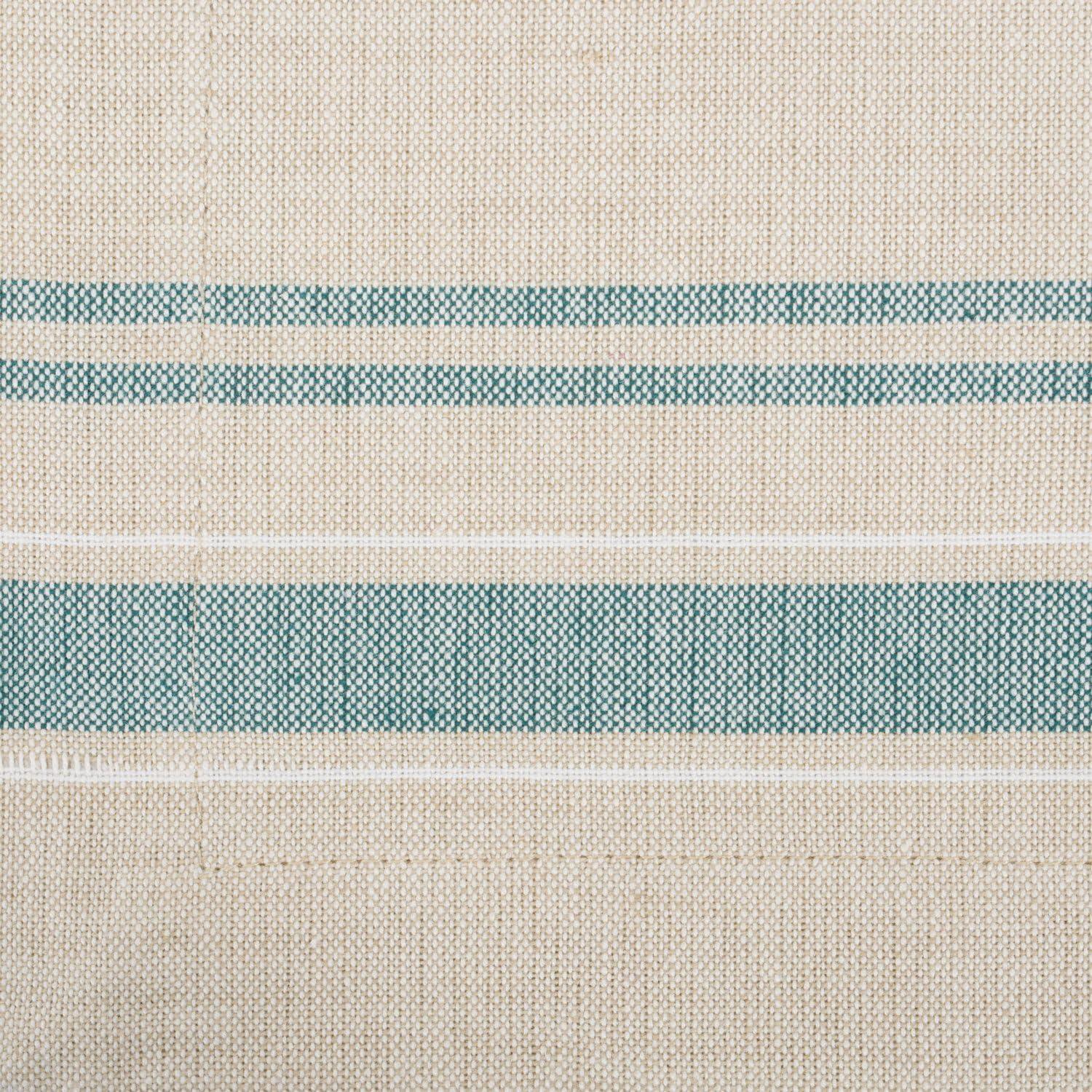 DII French Stripe Placemat Set 6 Piece, Taupe/Teal, 13x19"