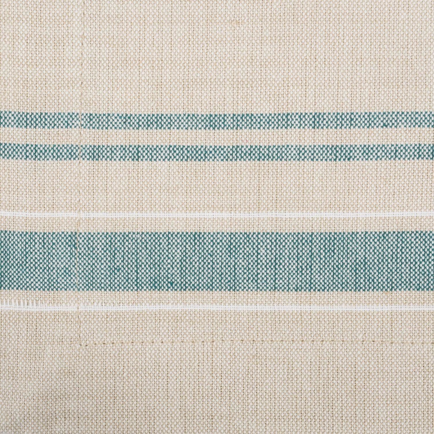 DII French Stripe Placemat Set 6 Piece, Taupe/Teal, 13x19"