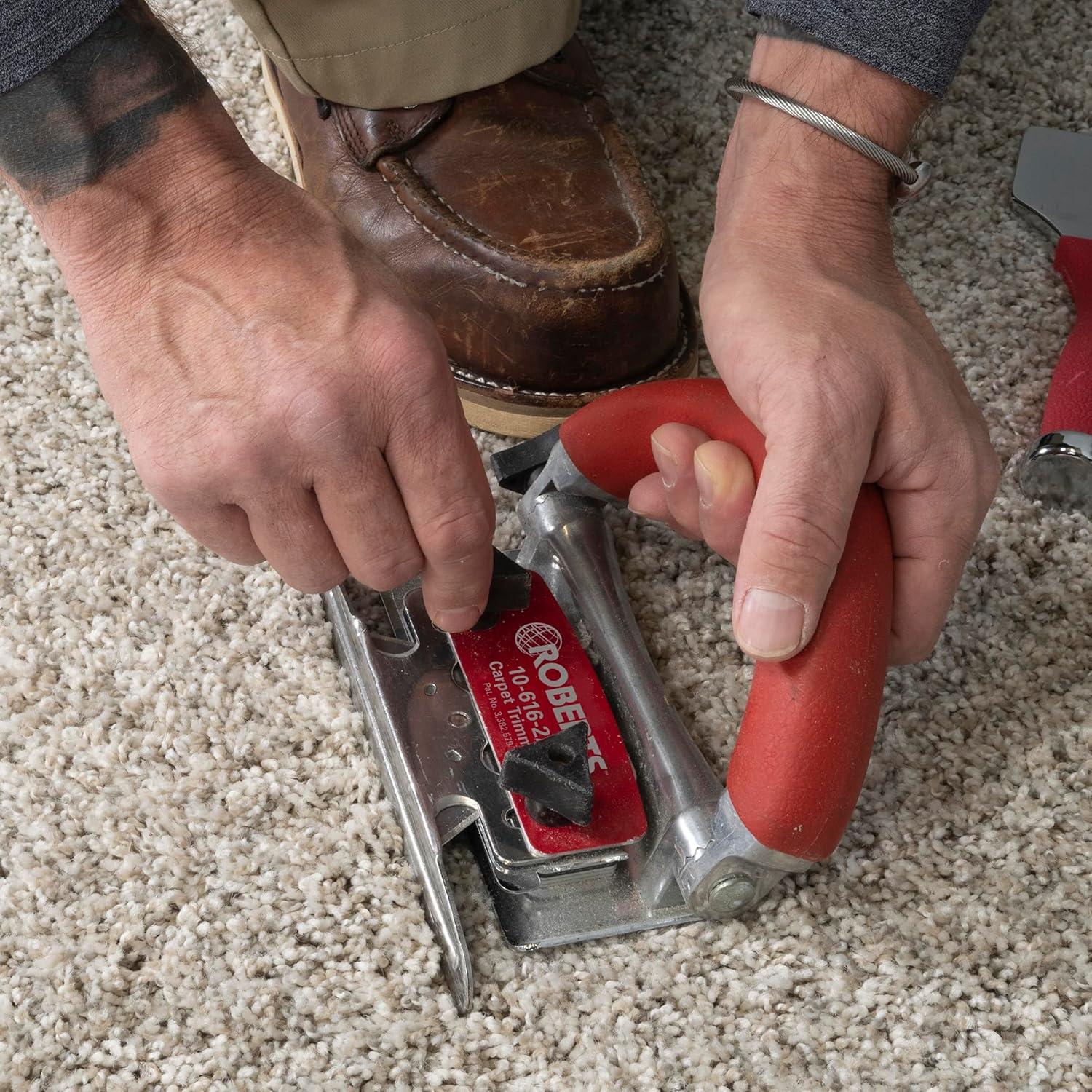 Red Stainless Steel Carpet Trimmer with Rubber Handle