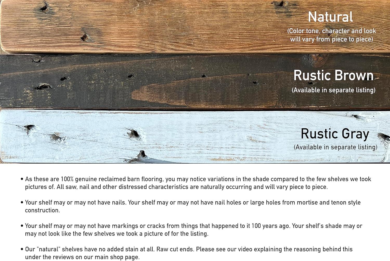 Urban Legacy Reclaimed Barn Joist Deep Floating Shelves with Low Profile Brackets