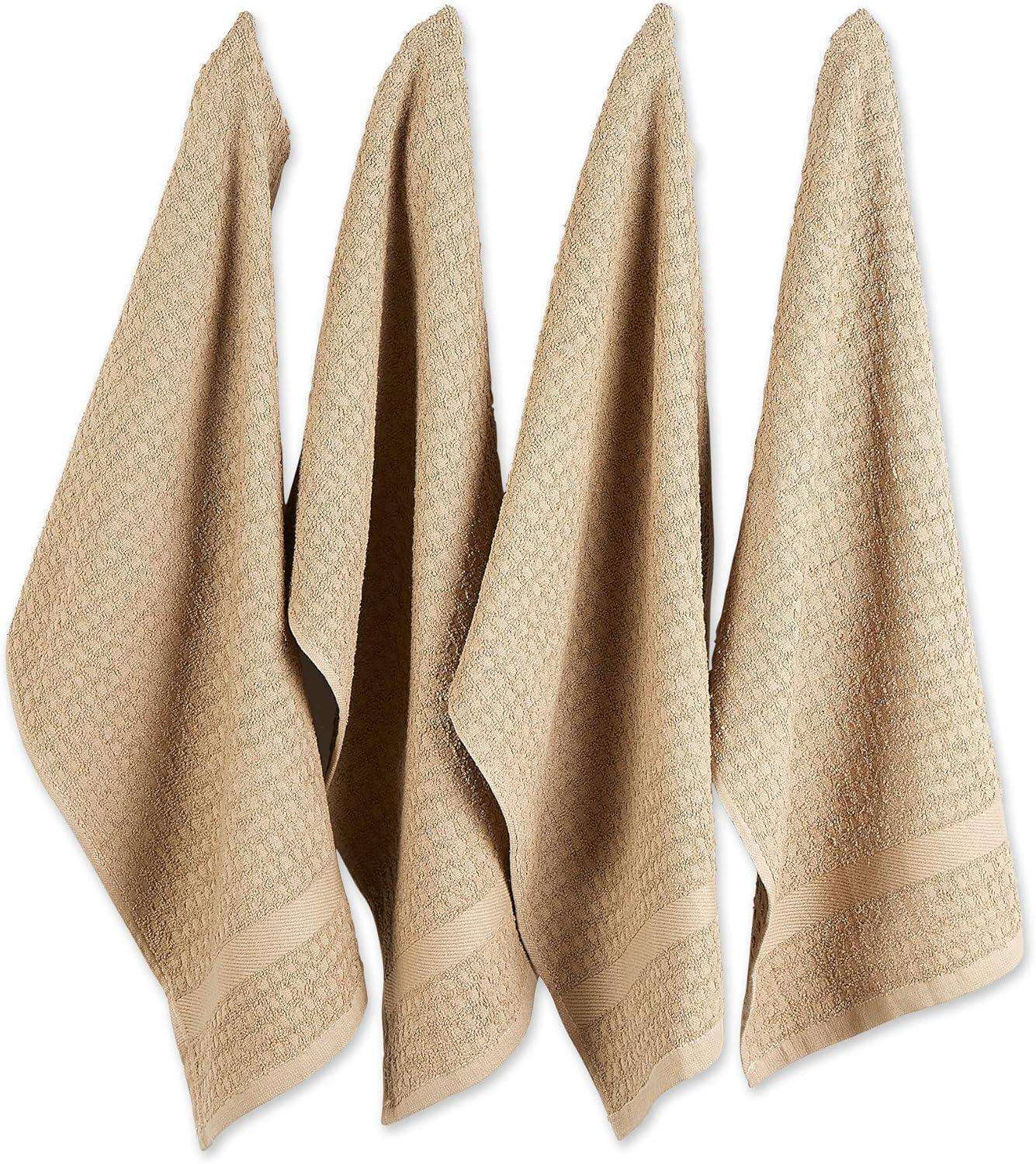Solid Stone Waffle Terry Dishtowel (Set of 4)