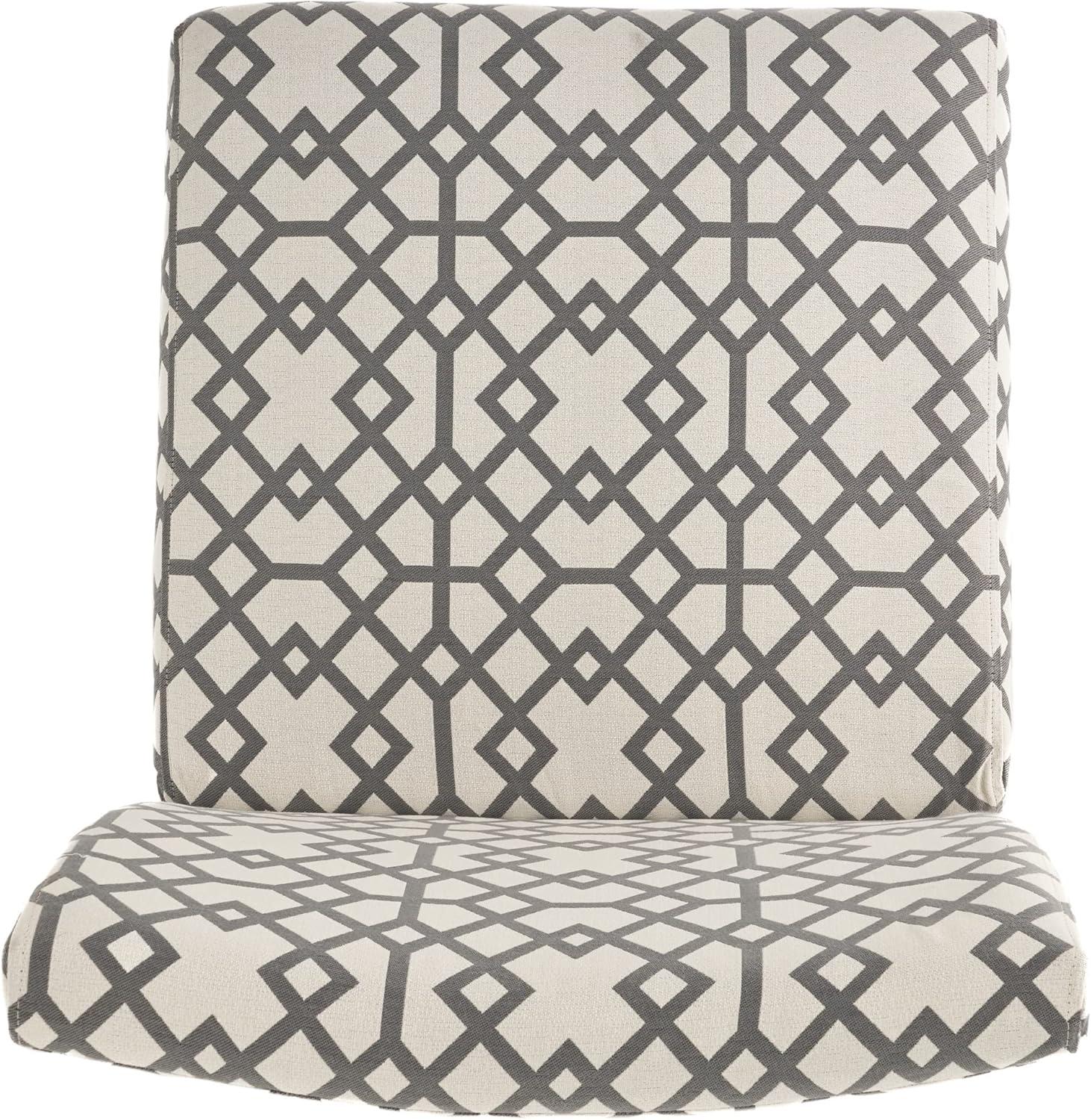 Kassi Accent Chair Gray Geometric Patterned - Christopher Knight Home: Polyester Upholstery, Rubberwood Frame