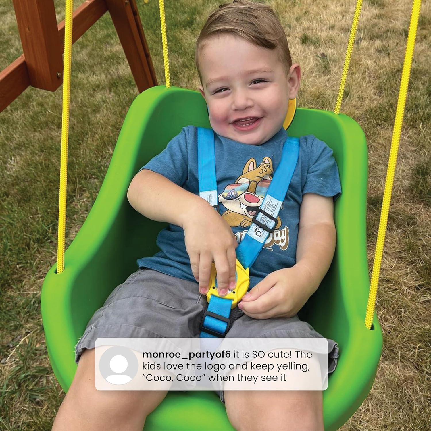 CoComelon 2-in-1 Outdoor Swing by Delta Children – For Babies and Toddlers – Full Bucket Seat