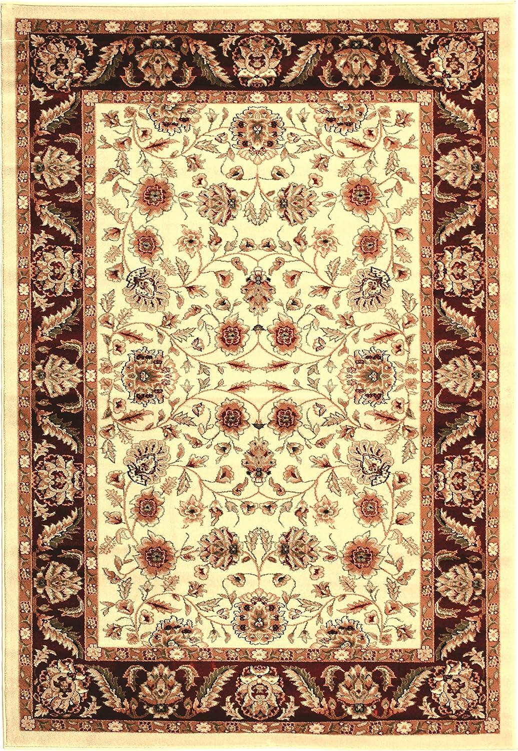 Lyndhurst LNH215 Power Loomed Area Rug - Ivory/Red - 5'3"x7'6" - Safavieh.