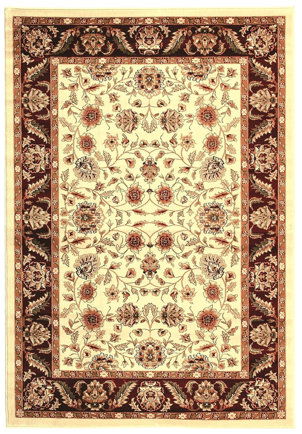 Lyndhurst LNH215 Power Loomed Area Rug - Ivory/Red - 5'3"x7'6" - Safavieh.