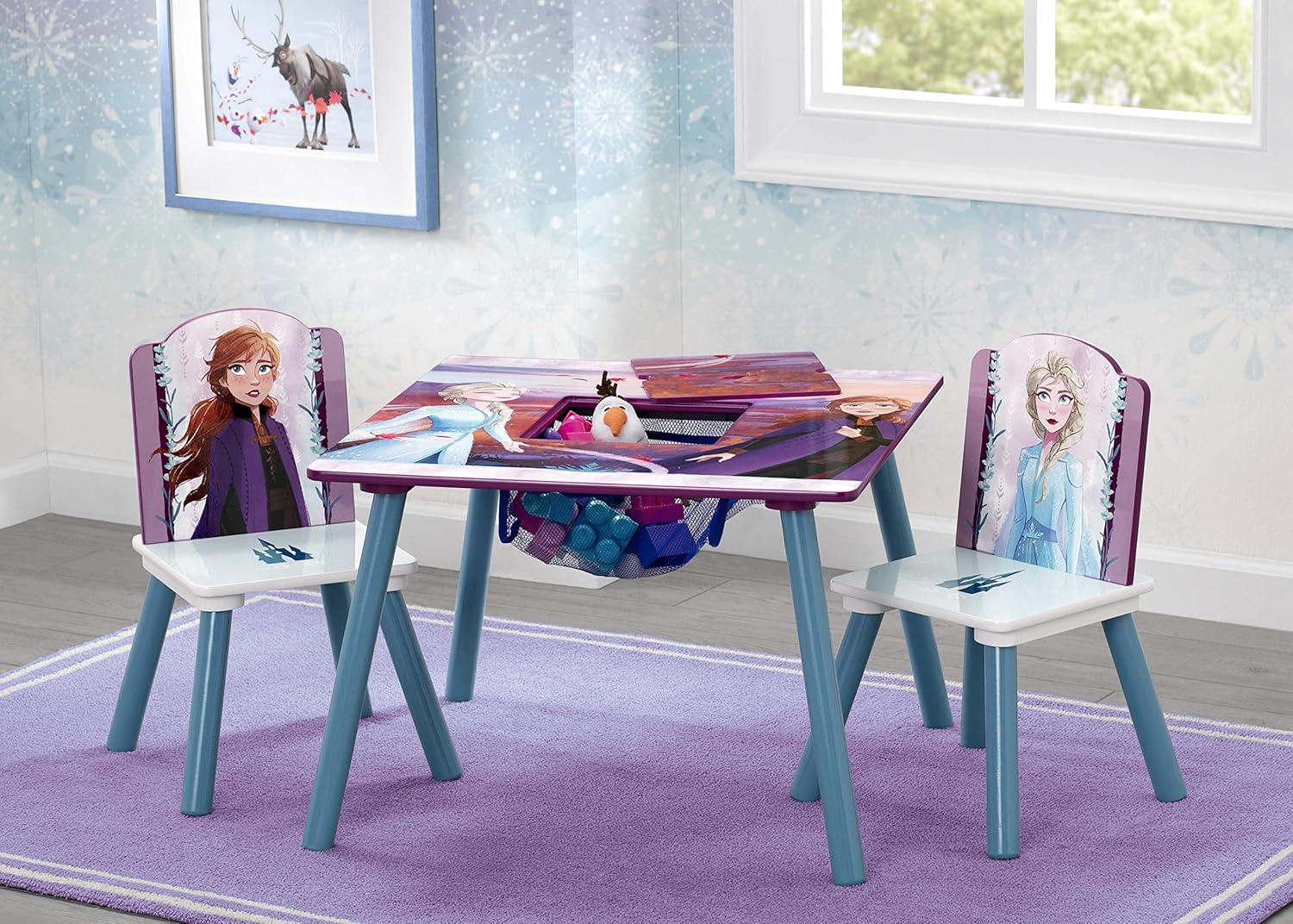 Disney Frozen 2 Kids' Table and Chair Set with Storage - Delta Children: Toddler Table, MDF Frame, Purple, Ages 3+