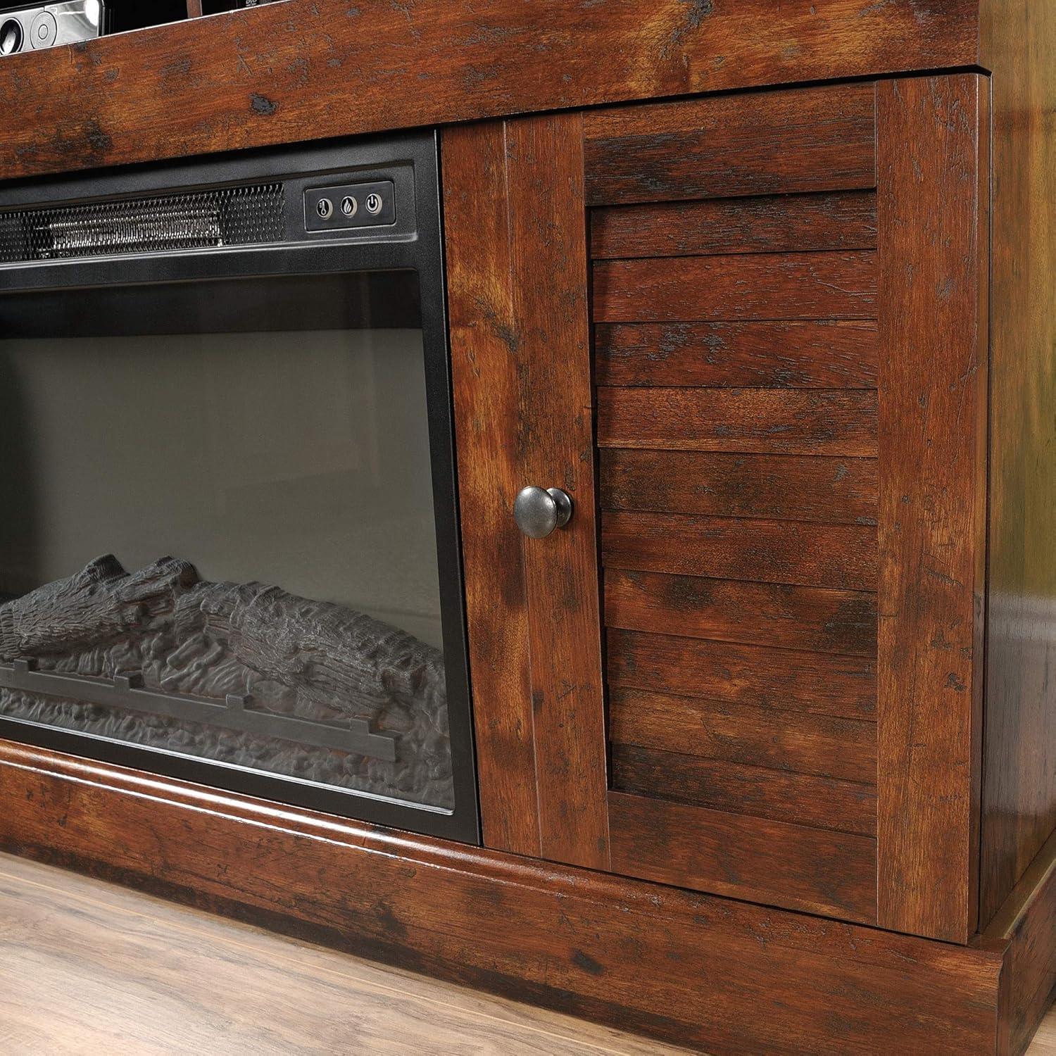 Curado Cherry 57" Engineered Wood Fireplace TV Stand with Cabinet