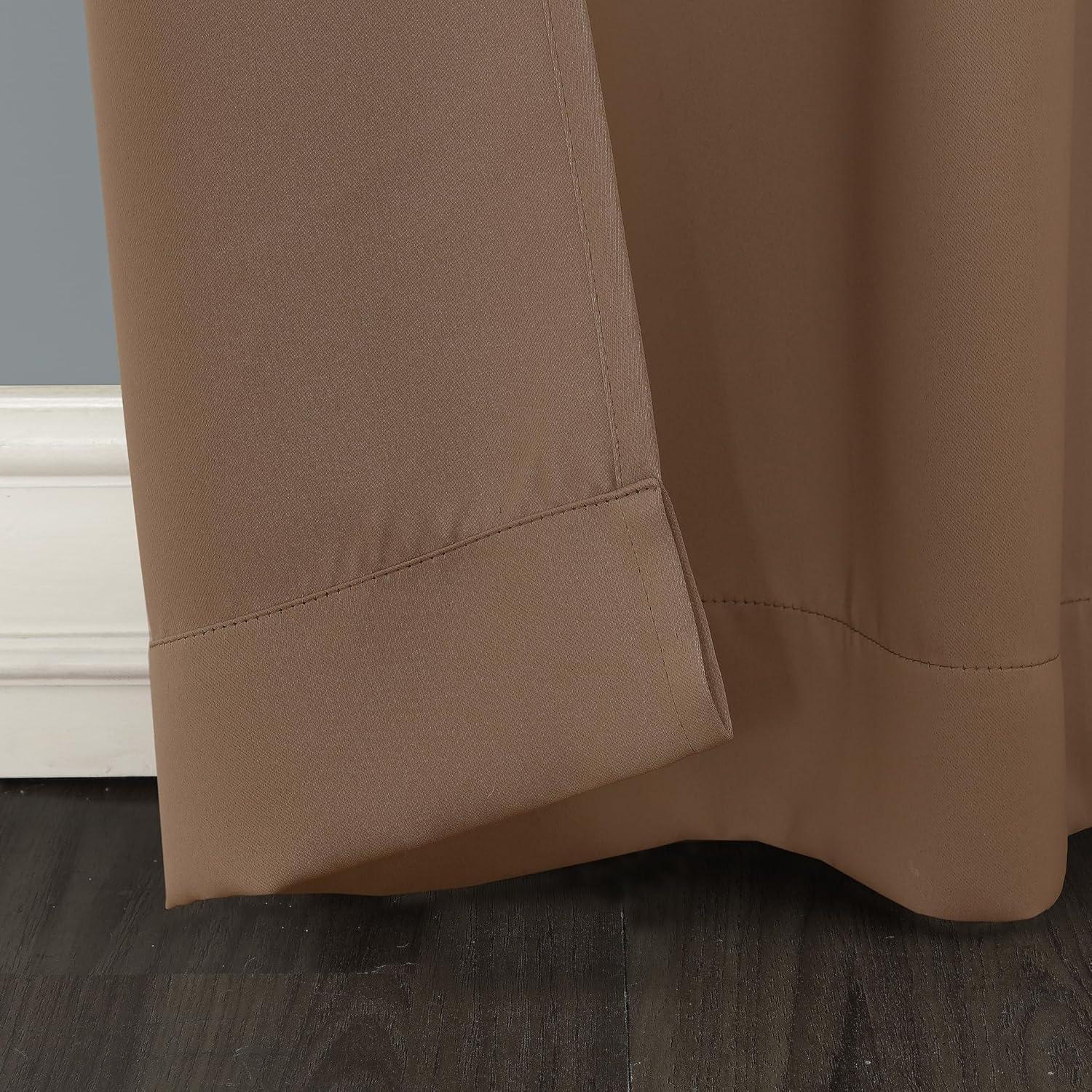 40"x54" Sun Zero Blackout Kenneth Energy Saving Grommet Curtain Panel Barley Brown: Solid Polyester Indoor Curtain