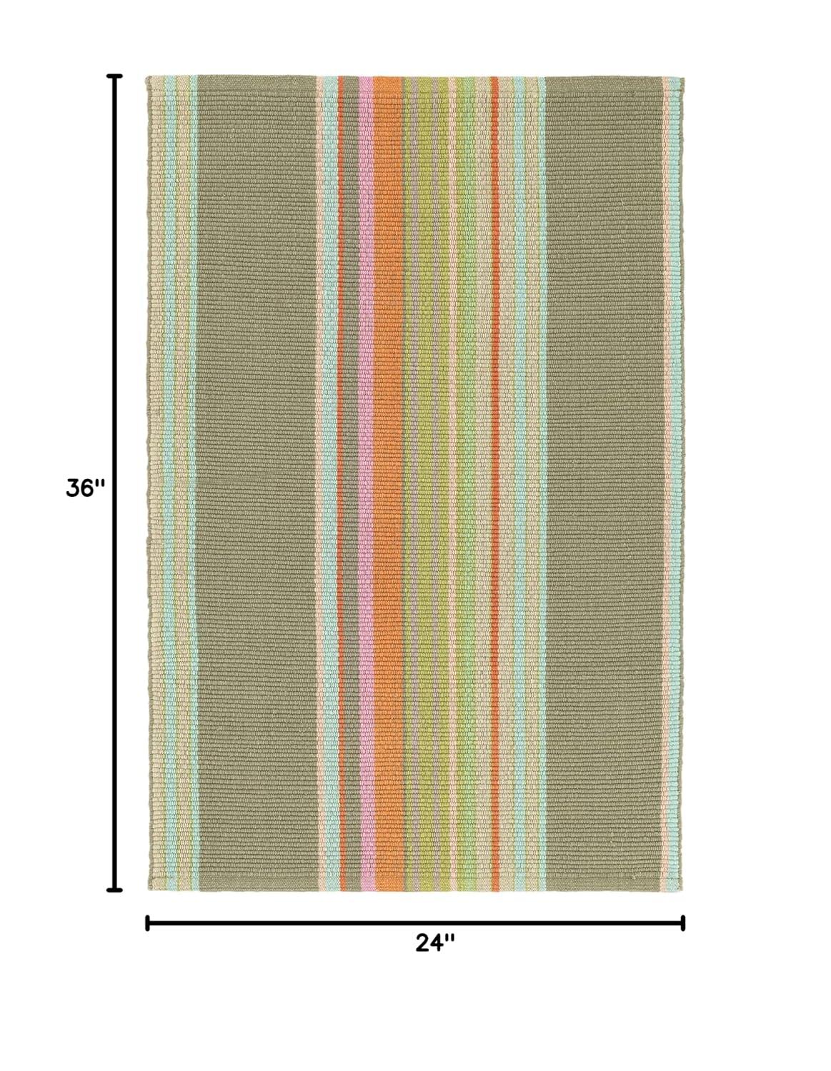 Dash and Albert Barbados Cotton Area Rug - 2' x 3' Blue Stripe Handwoven Accent Rug - Durable, Lightweight, High Traffic Area Living Room, Hallway, Bedroom