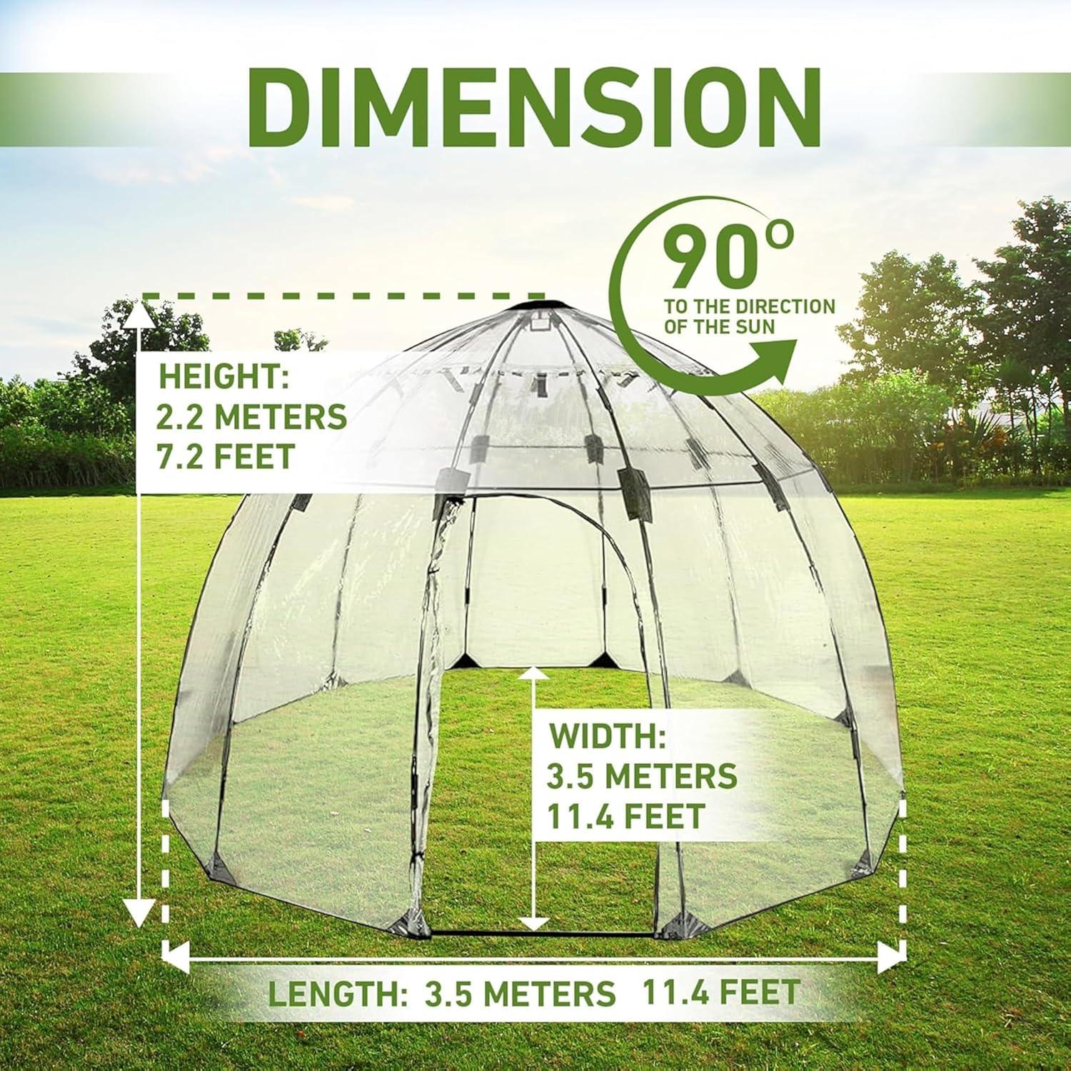 Haxnicks 11.5 Ft. W x 11.5 Ft. D Large Sunbubble Walk-in Greenhouse