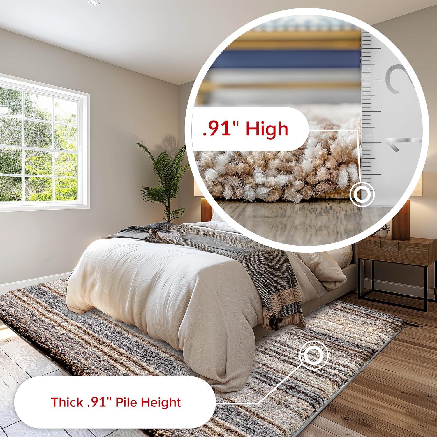 9'x12' Drey Ombre Shag Area Rug Beige/Brown - nuLOOM: Contemporary Tufted Medium Pile Indoor Rug