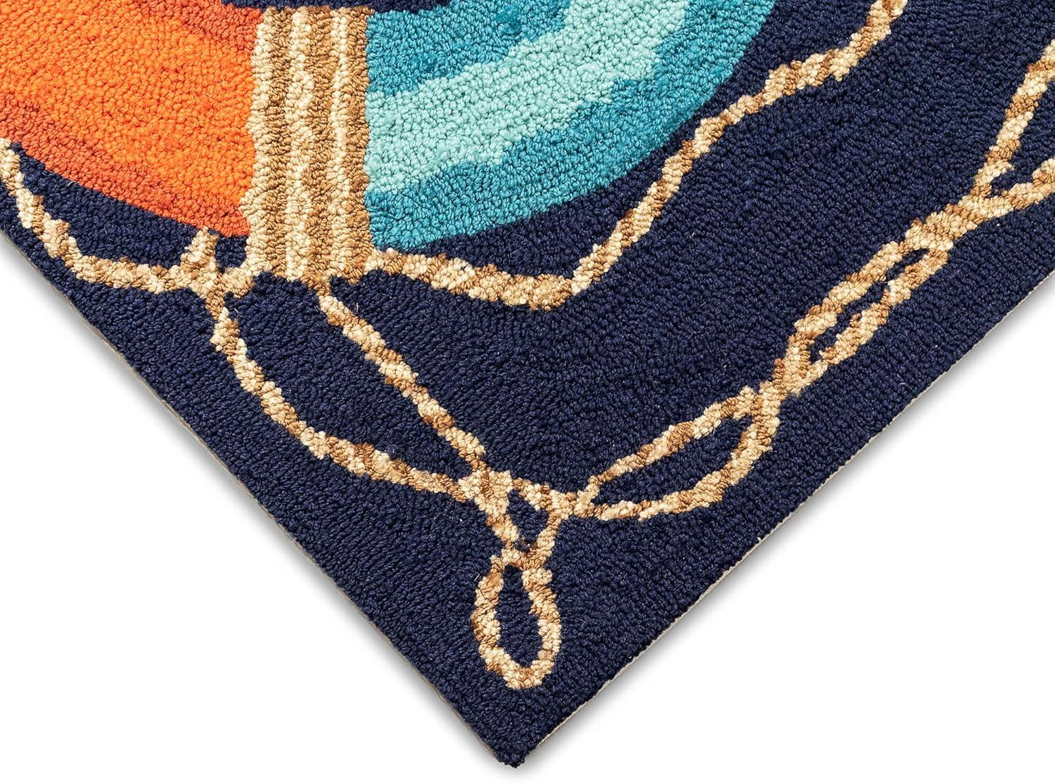 Liora Manne Frontporch Anchor Indoor/Outdoor Rug Navy 2' x 3'