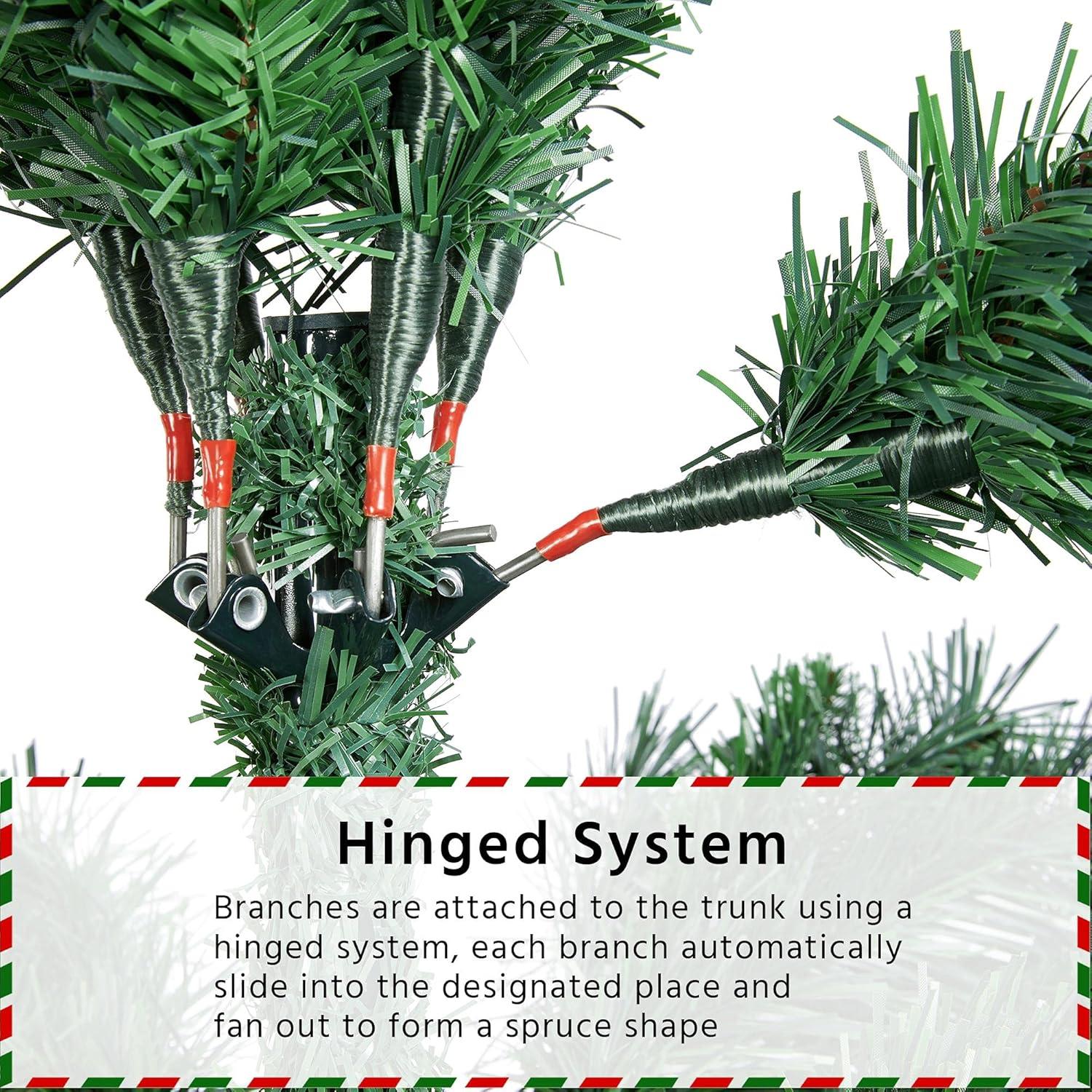 Yaheetech 4.5ft Hinged Spruce Artificial Christmas Tree Holiday Decoration with PVC Tips, Green